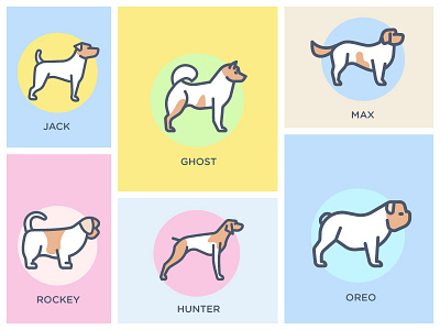 For the love of dogs animals colors dogs illustration love names pets