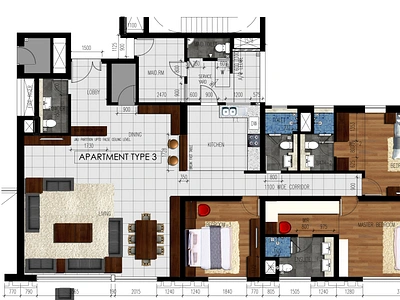 2D FLOOR PLAN Rendering plan rendeing