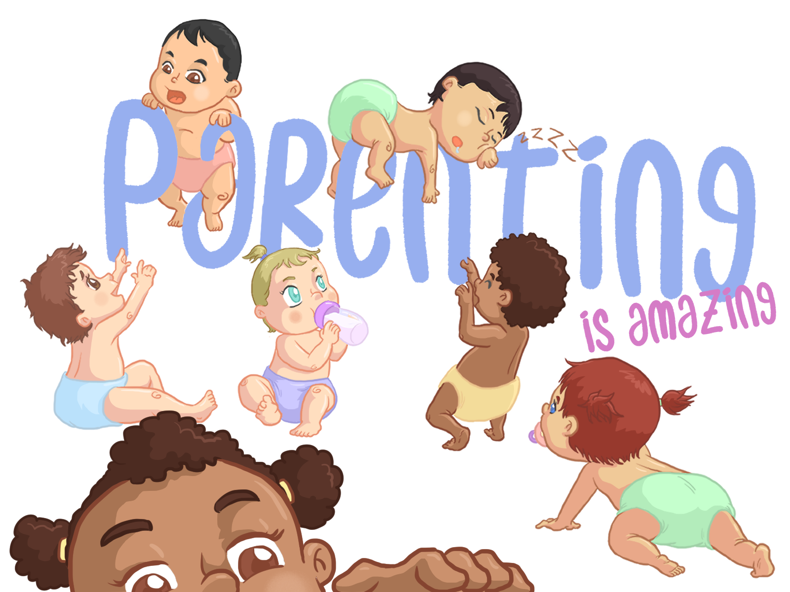 Babies! babies children book illustration diaper digital illustration parenting