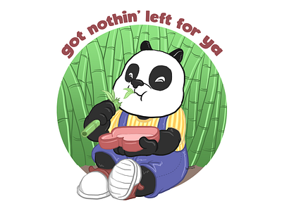 Panda bamboo children book illustration digital illustration panda