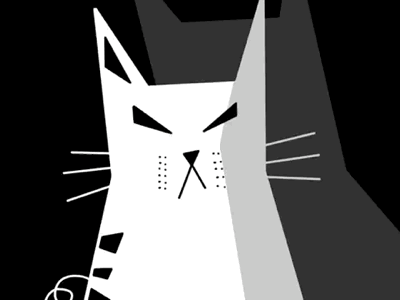 Bowie, my grumpy cat. illustration portrait procreate simple