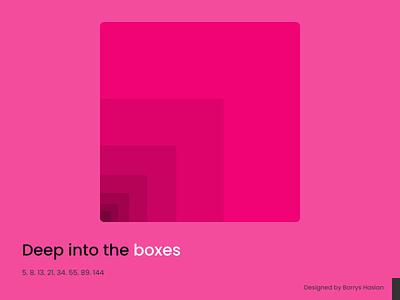 Boxes with Fibonacci numbers figma illustration simple