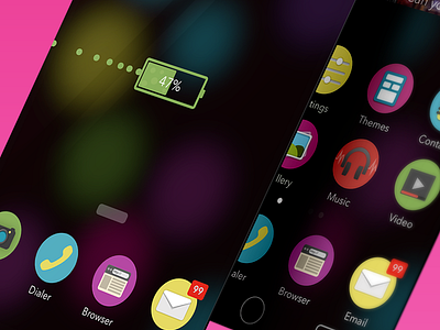 Redesigning Android Home Screen android app bold circle colorful home screen mobile