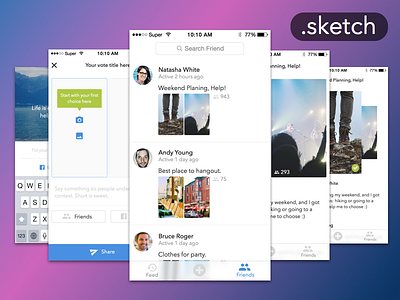 Simple Voting App (FREE .sketch) app bohemian download free freebies giveaway ios iphone mobile sketch sketchapp template