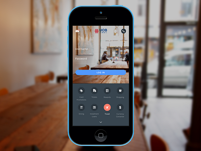 UOB Mobile Banking App Main Screen banking homescreen ios login main screen