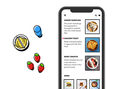 Simple Food List with Some Illustrations food icons illustration minimalist simple