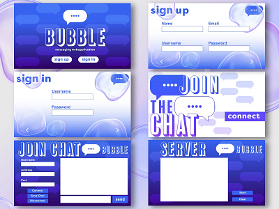 BUBBLE application Layout adobe xd app branding design graphic design illustration logo ui ux vector