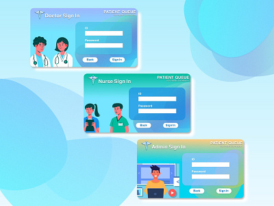 Patient Queue SignIn page adobe xd design graphic design illustration ui ux vector