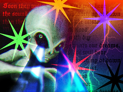 ALIEN::THREAT collage design graphic design vector