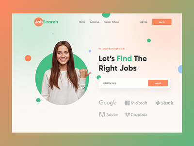 JobSearch : Job Finding Landing Page Header Exploration