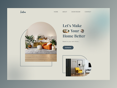 Intro : Interior Design Website Header Exploration