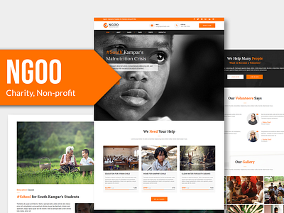 NGOO - Charity, Non-profit, PSD Template