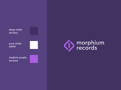 Morphium Records logo & color palette brand identity branding branding design clean logo clean logotype clean typography logo logo design minimal identity minimal logo minimalist typography visual identity