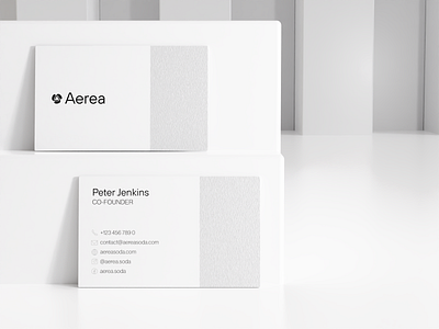 Aerea business card design brand identity branding business card light logo logo design minimal business card minimalist visual identity
