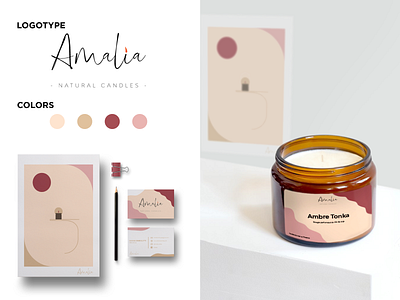 Amalia dribbble branding candle candle packaging candles clean design graphic design identity identity branding identity design illustration illustrator logo minimal typography ui