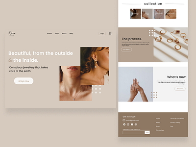 Jewellery ecommerce landing page design ui