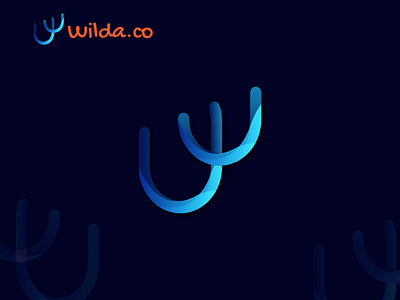 Wilda.co logo design app branding corporate branding creative design designer dribbble flat gradient icon identity illustrator ios logo logotype modern organic w letter logo wild wilda.co logo you