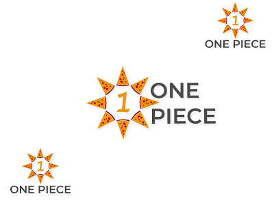 One Piece Pizza Logo app branding corporate branding creative design flat identity illustration logo pizza logo typography vector