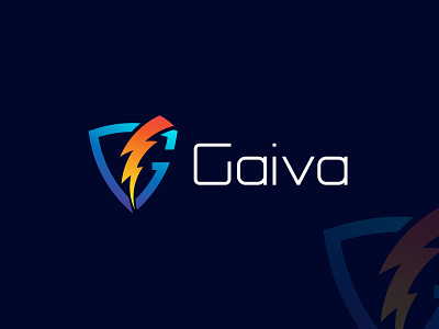 Gaiva Modern Logo design project brand creative design g letter logo icon identity illustration illustrator logo logo design logo icon sheild thunder bolt logo thunder bolt logo