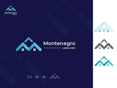 Montenegro Landlord Logo design project | "M" letter Logo design branding creative design house logo icon identity illustration logo m letter logo