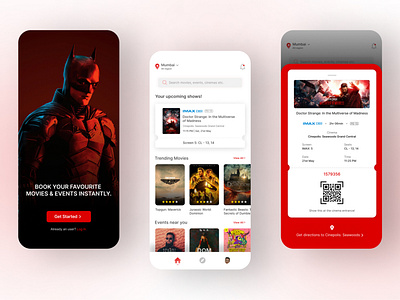 Movie & Event booking app concept. app design graphic design ui ux