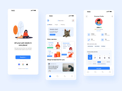 Pet Service App app design ui ux