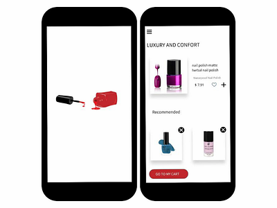 Nail paint shopping app UI design -