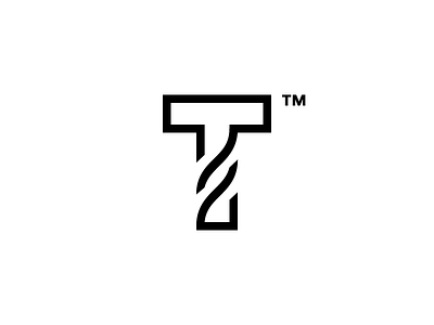 T Time identity logo mark t