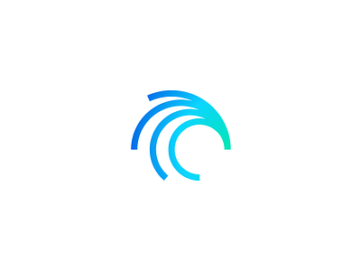 Broke gradients identity logo mark symbol wave