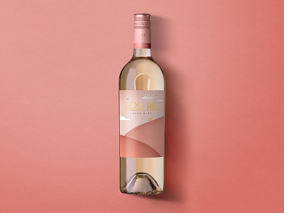 Rose Hill — Rosé bottleshot illustration label label design logo packaging typography wine wine label wine label design