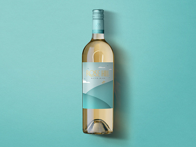 Rose Hill — White Wine bottleshot illustration label label design logo packaging typography wine wine label wine label design
