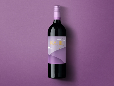 Rose Hill — Red Wine bottleshot illustration label label design logo packaging typography wine wine label wine label design