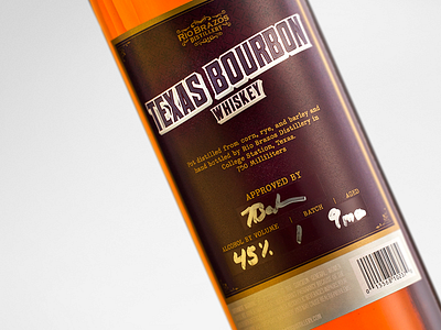Rio Brazos Distillery Texas Bourbon Whiskey bottleshot bourbon label typography whiskey whisky