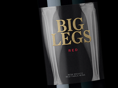 Big Legs Red Wine bottleshot label packaging typography wine wine label wine label design