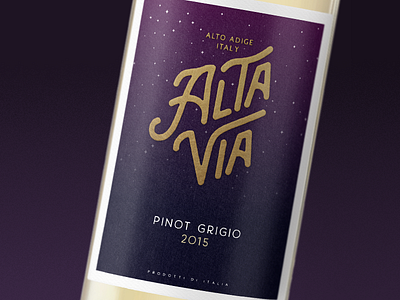 Alta Via Pinot Grigio bottleshot label logotype packaging typography wine wine label wine label design