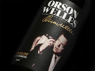 Orson Welles Signature Selection bottleshot film label movie packaging tcm tcmwineclub turner classic movies typography wine wine label wine label design