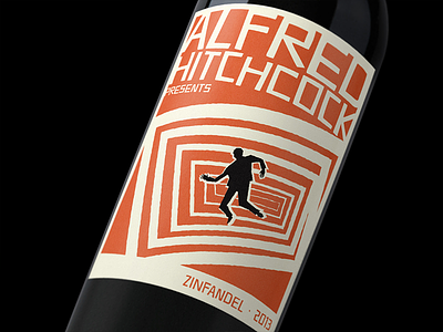 Alfred Hitchcock Presents Zinfandel 2013 alfred hitchcock bottleshot film label movie packaging tcm tcmwineclub wine wine label wine label design