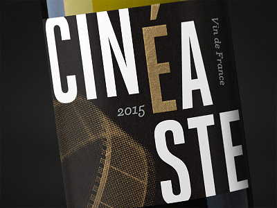 Cinéaste Blanc 2015 bottleshot label packaging typography wine wine label wine label design