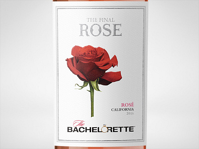 Bachelor Wines - The Final Rose bottleshot label packaging typography wine wine label wine label design