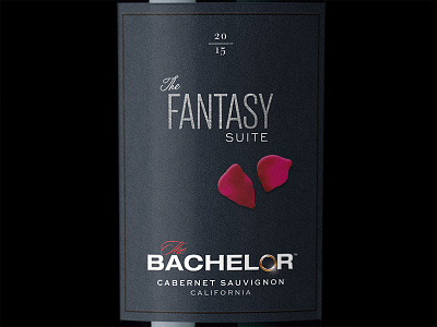 Bachelor Wines - The Fantasy Suite bottleshot label packaging typography wine wine label wine label design