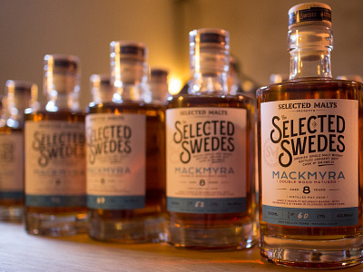 Selected Malts - Selected Swedes: Mackmyra bottleshot dram label label design packaging single malt swedish typography whisky