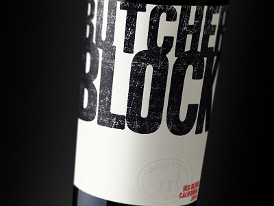 Butcher Block Red Blend bottleshot label packaging typography wine wine label wine label design