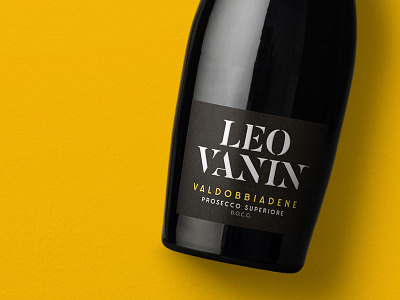 Leo Vanin Prosecco bottleshot italy label packaging prosecco typography wine wine label wine label design