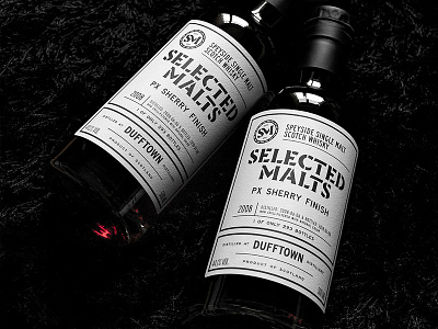 Selected Malts Dufftown 2008 branding label design packaging design scotch single malt whisky typography whisky