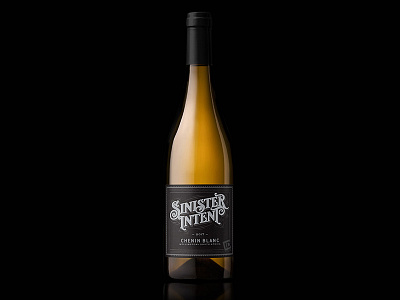 Sinister Intent bottleshot label packaging typography wine wine label wine label design