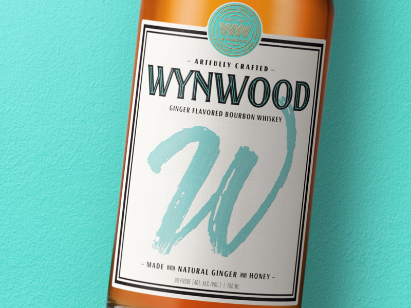 Wynwood Whiskey branding bourbon whiskey typogaphy label design whisky typography bottleshot packaging label