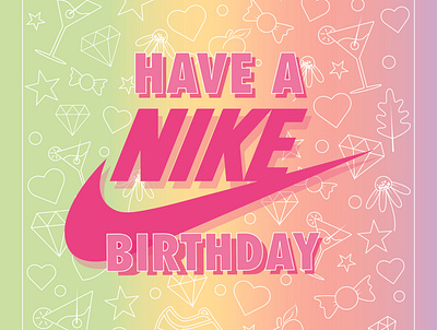 Birthday Card birthday doodles illustrator nike poster typography vectors
