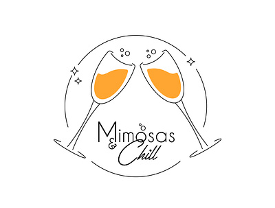 Mimosas & Chill colours design fonts illustration illustrator illustrator cc logo sparkles typography variations vector