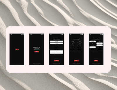 TED Onboarding branding design typography ui