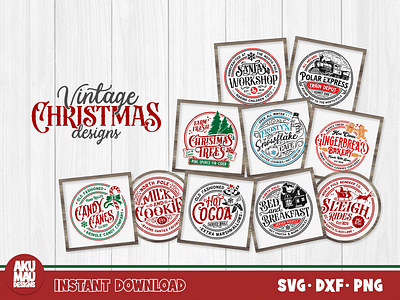 VINTAGE CHRISTMAS SVG Design